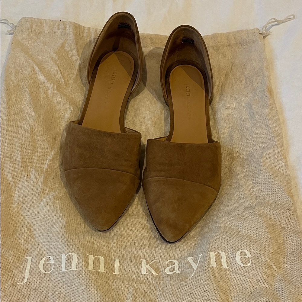 Jenni Kayne D’Orsay Tan Suede Flat Shoes